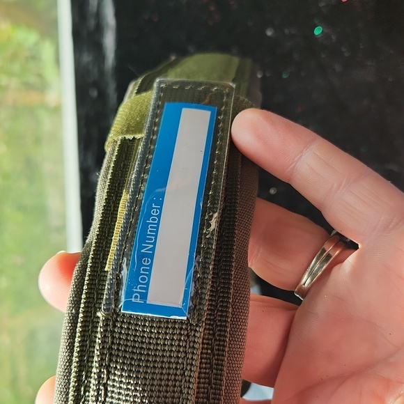 Reflective Dog Collar ☆ for Med to LG dogs ☆ Olive Green ☆ Canvas and Velcro NEW - Picture 6 of 8